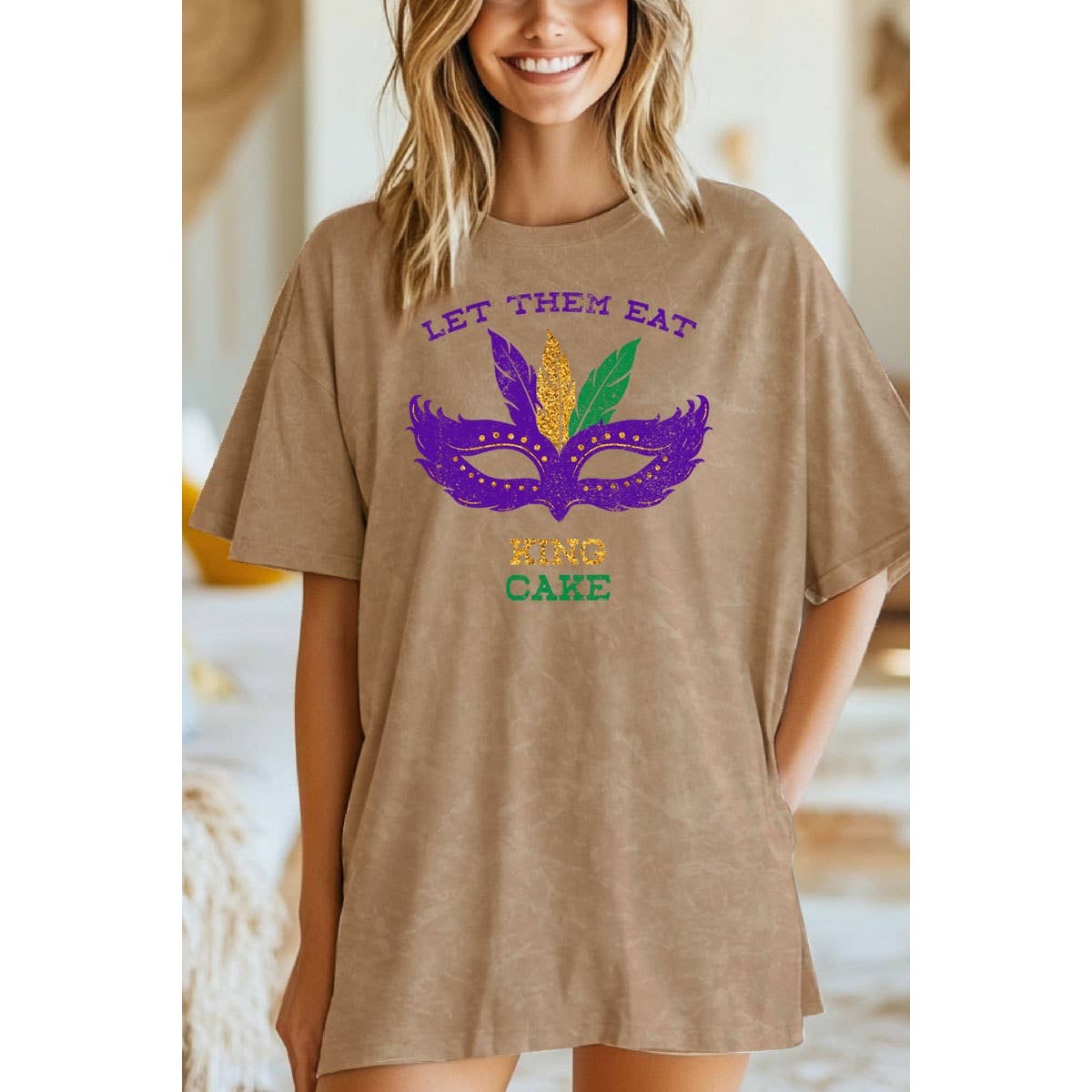 HRTandLUV – Engroshandel Grafisk t-shirt - Dame – LAD DEM SPISE GLIMMER OVERSIZED MINERAL GRAPHIC TEE5