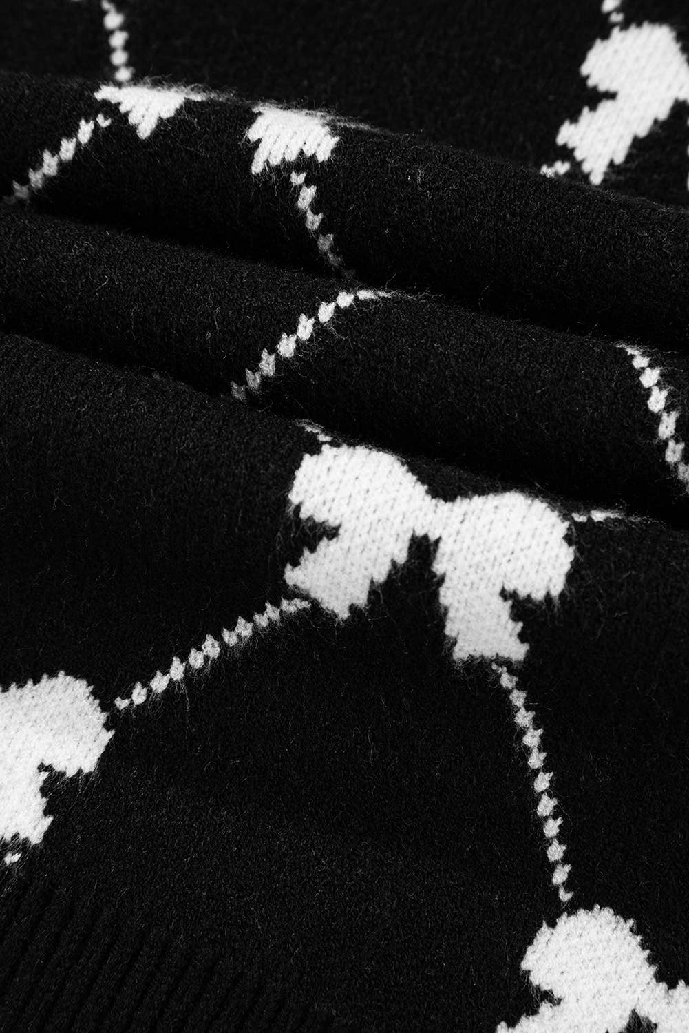 Aapparella - Wholesale Knit Sweater - Women's - Bow Checkered Print Zipper Front Ruffled Sweater | S-XL15