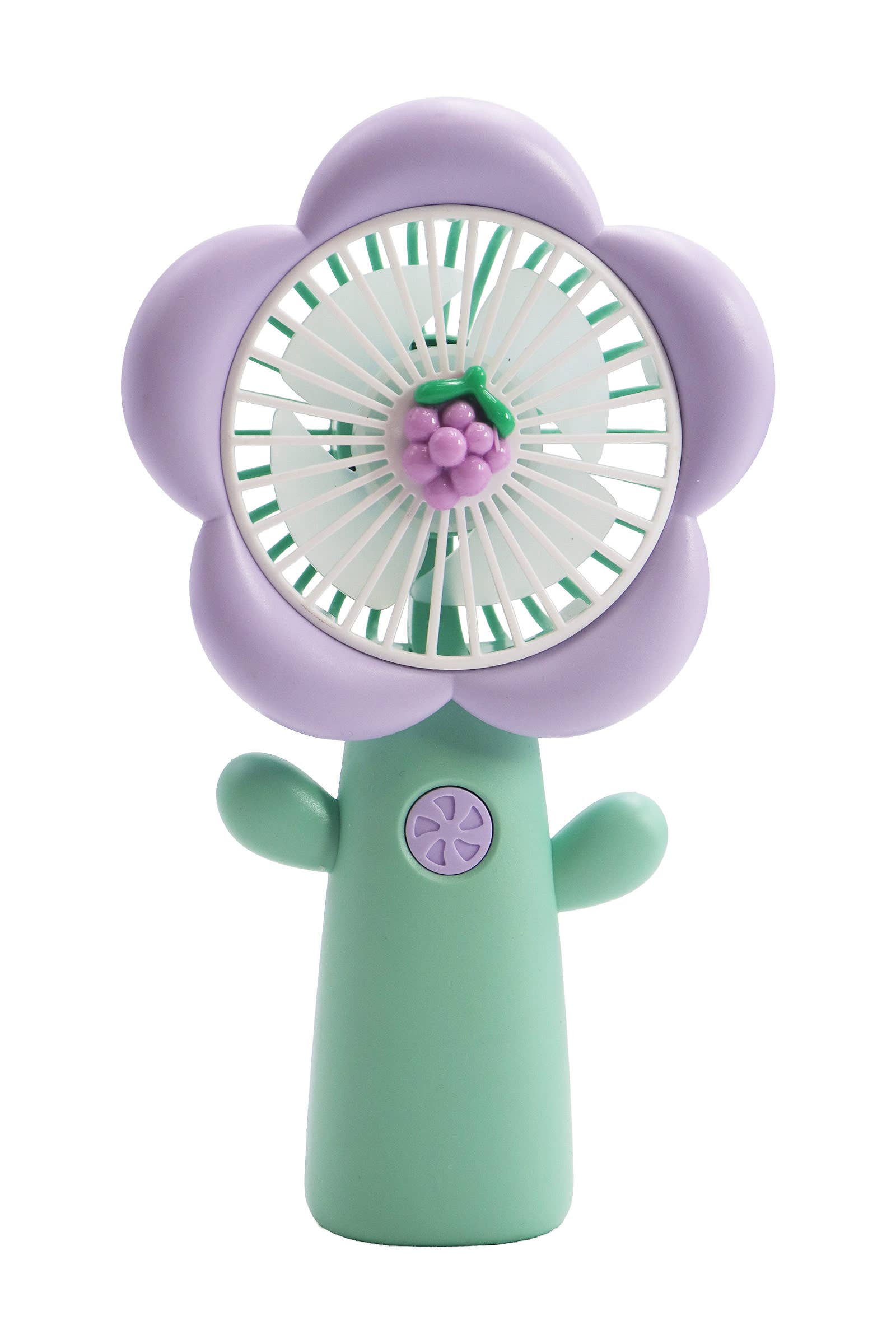 DIVERSE Bärbar elektrisk handfläkt med pastellfärgade blomblad och fruktmotiv för wholesale på Faire11