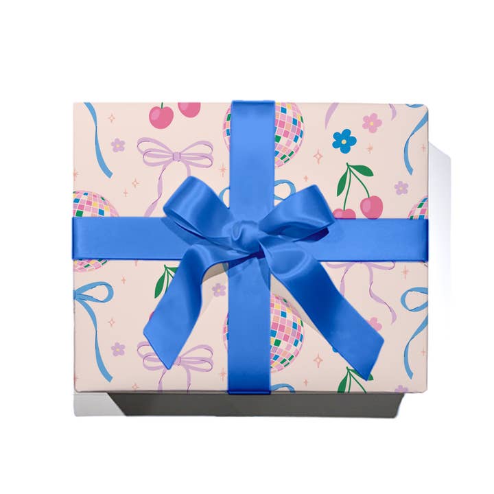 Rock Paper Scissors - Wholesale Inpakpapier per rol - Disco Ball Bows Inpakpapier - Rol van 3 vellen1