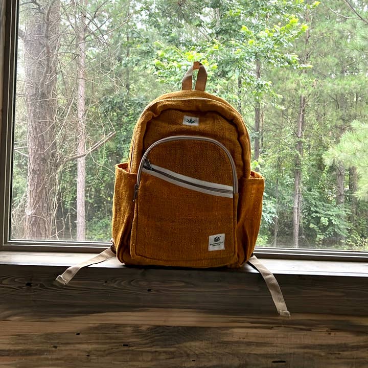 PuzzleStack - Venta al por mayor Mochila - Mujer - Mochila Amarilla Kumari de Cáñamo Puro