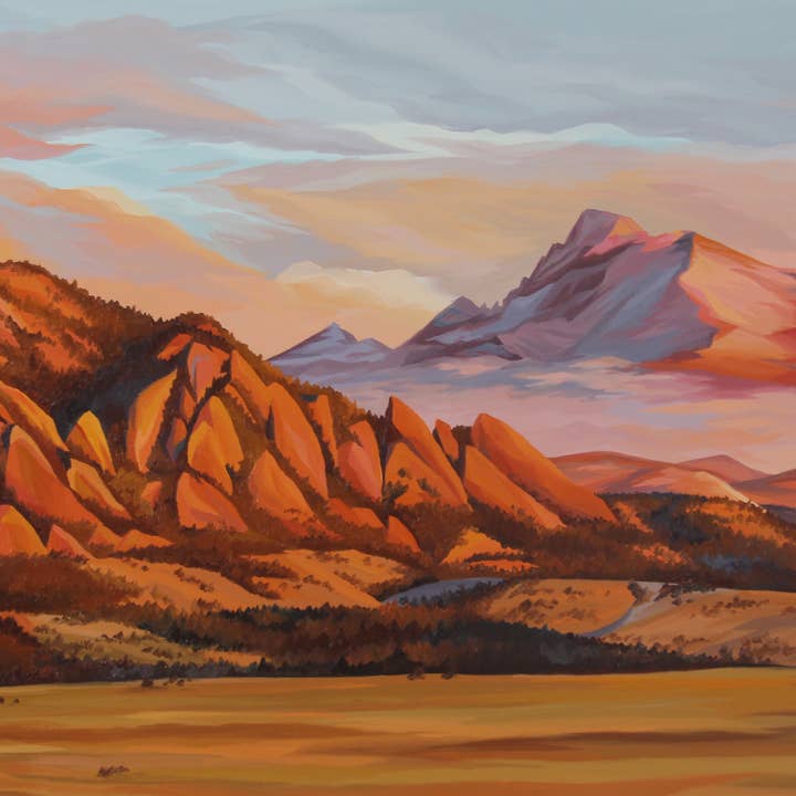 Onwards (Flatirons and Longs Peak) Giclee Print for wholesale by V Dub Art