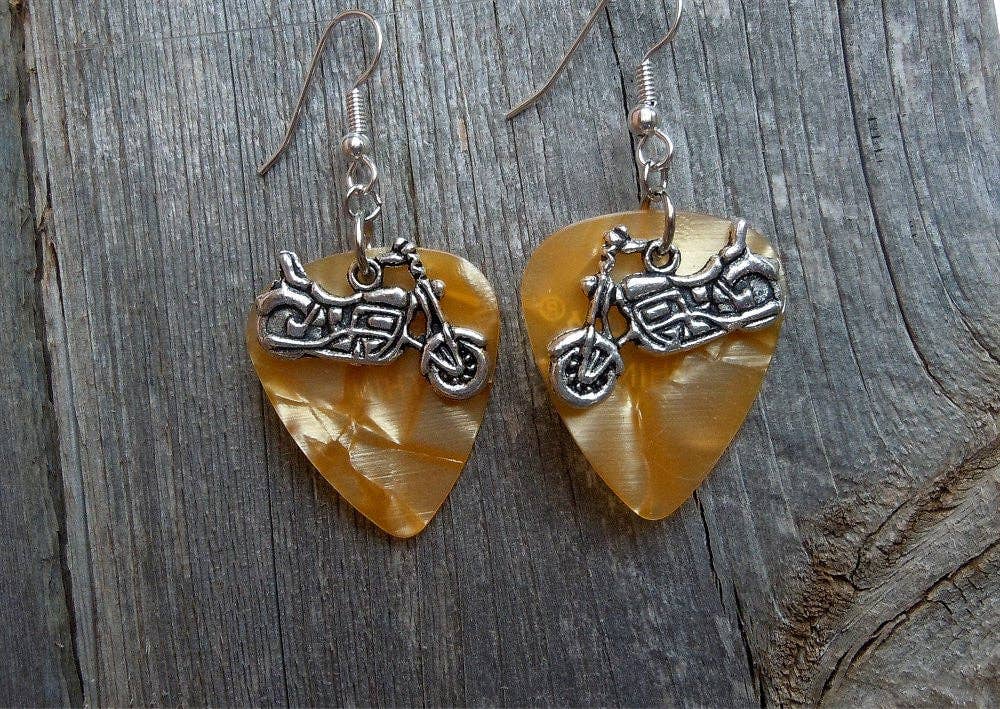 Simply Raevyn - Wholesale Dangle Earrings - Motorcycle Charm Guitar Pick Earrings18