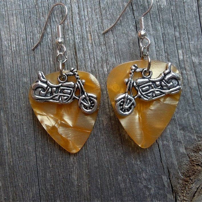 Simply Raevyn - Wholesale Dangle Earrings - Motorcycle Charm Guitar Pick Earrings18