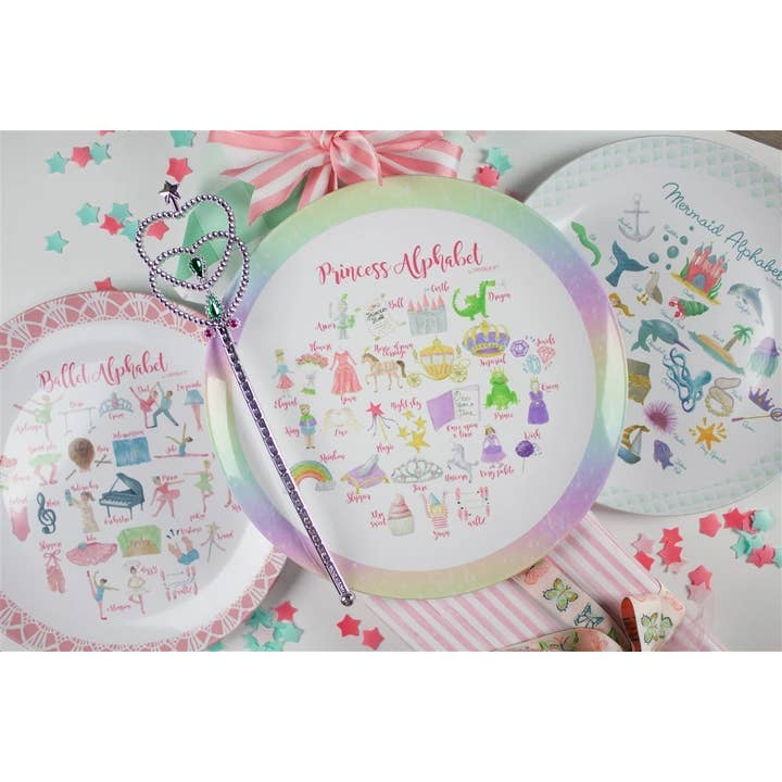 Dishique - Wholesale Dinner Plate - Mermaid Alphabet Plastic Plate