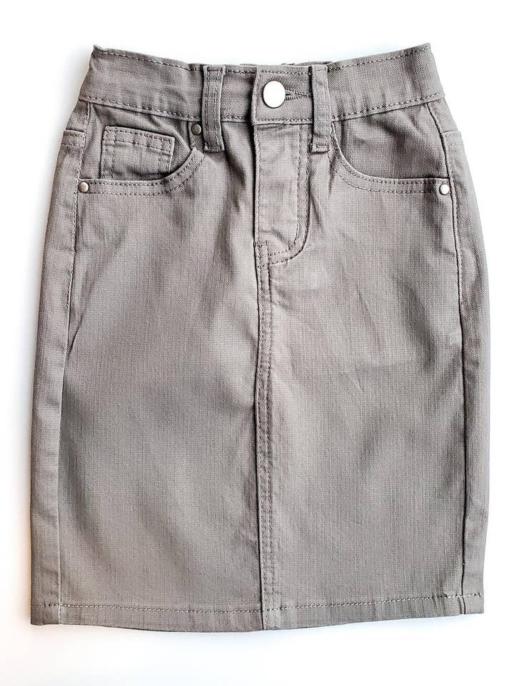 JUPE EN JEAN GRIS CHINÉ POUR FILLES JDA AVEC TAILLE ÉLASTIQUE pour la vente par Jupe De Abby