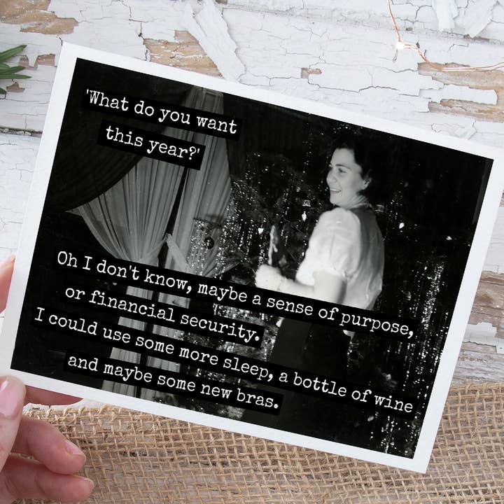 Funny Christmas Card. What Do You Want This Year? Oh I Don't for wholesale by Raven's Rest Studio