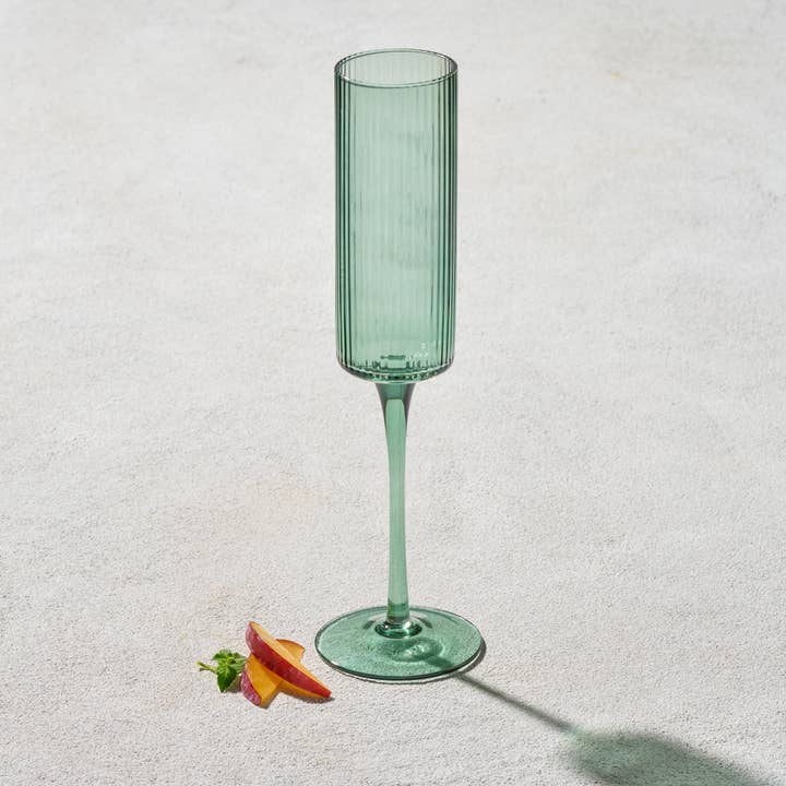 Kadra Kitchenware – Engroshandel Vinglas – Vikko Decor - Malibu, Riflet Glas, Grøn, FLERE FORMER