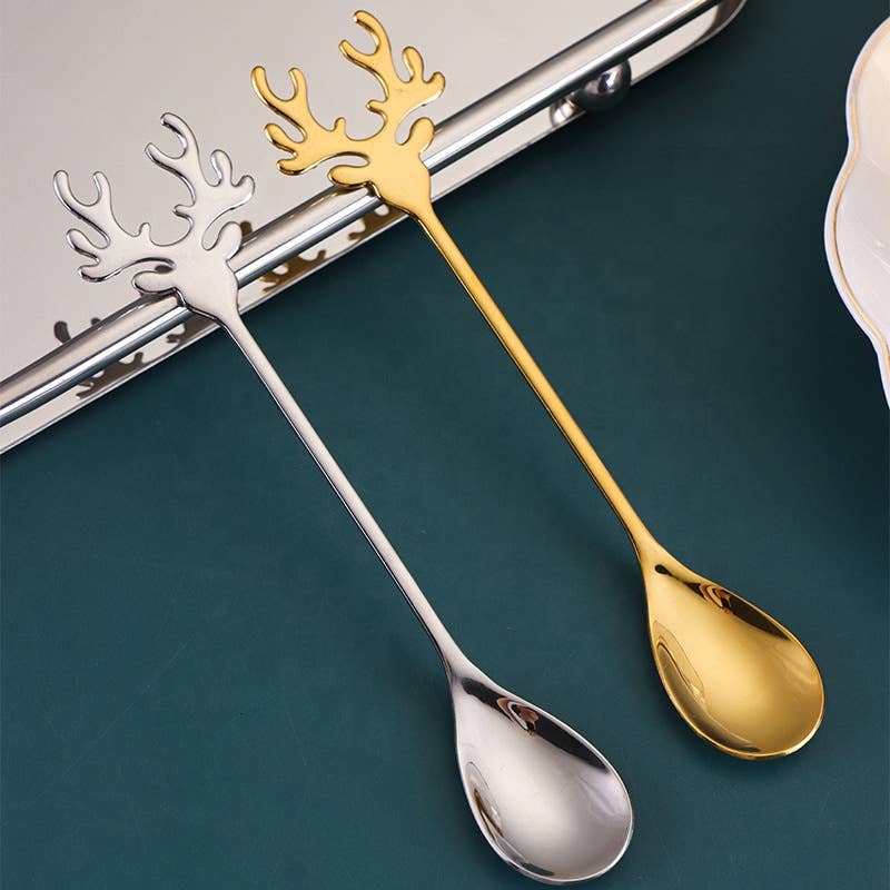 Sostraw & SmartThings - Wholesale Table Spoon (Cutlery) - Deer spoon for Christmas - Coffee, tea, dessert - 5 colors6