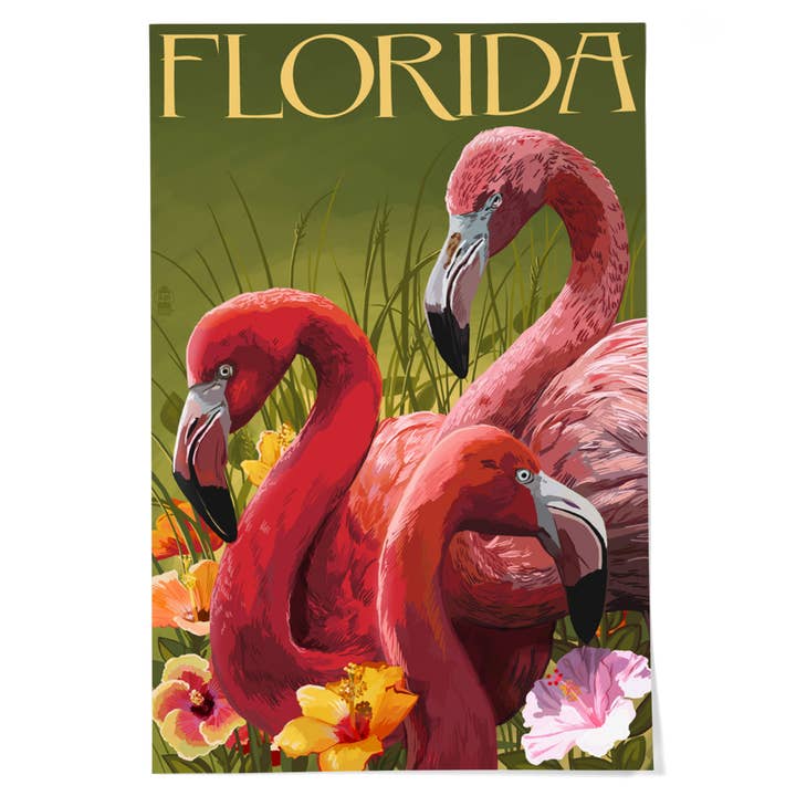 GICLEE PRINT Florida, Pink Flamingos for wholesale by Lantern Press