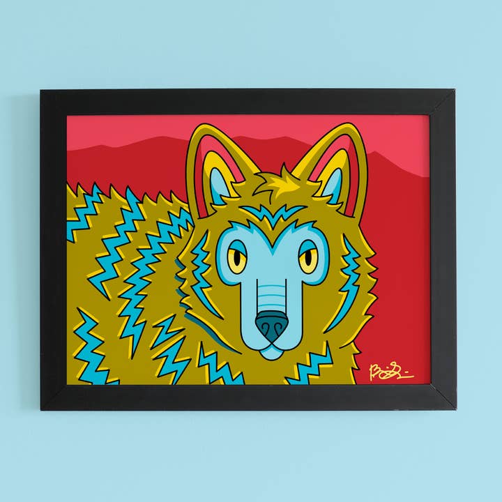 Coyote New Mexico Kunstdruck „Verzauberte Wüste“ für den Großhandel von Brianna Gardocki Art