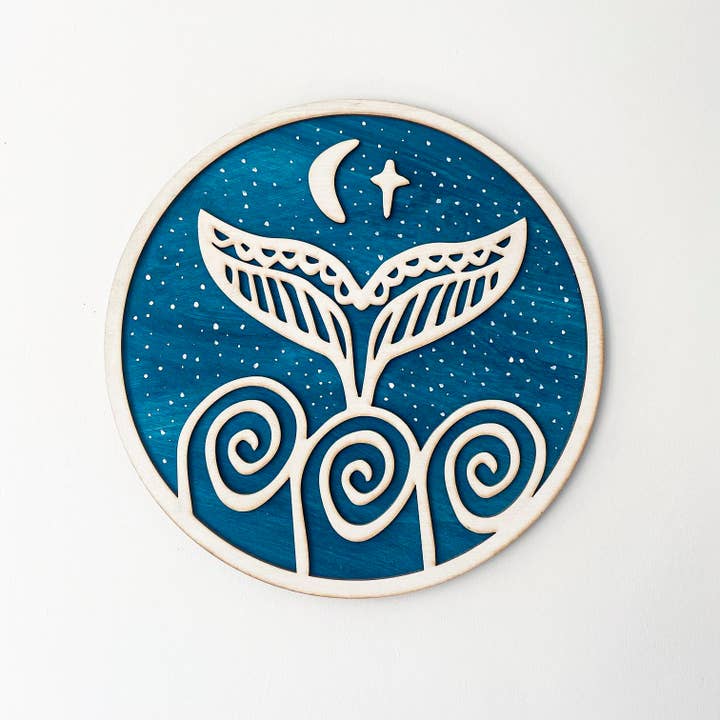 Hvalhale på et nattehimmelkunstværk for engroshandel hos Gorgeous Little Bits Ltd