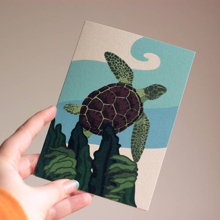 Oh Bear Studio - Wholesale Everyday Greeting Card - Tidal Turtle - A6 Map2