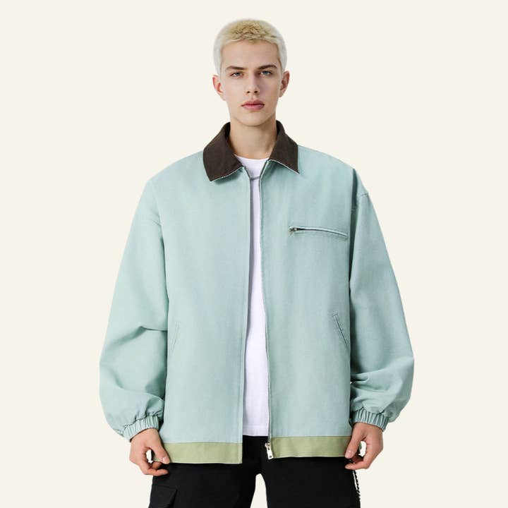 Men's Vintage Color-Blocked Lapel Collar Jacket for wholesale by particleactive