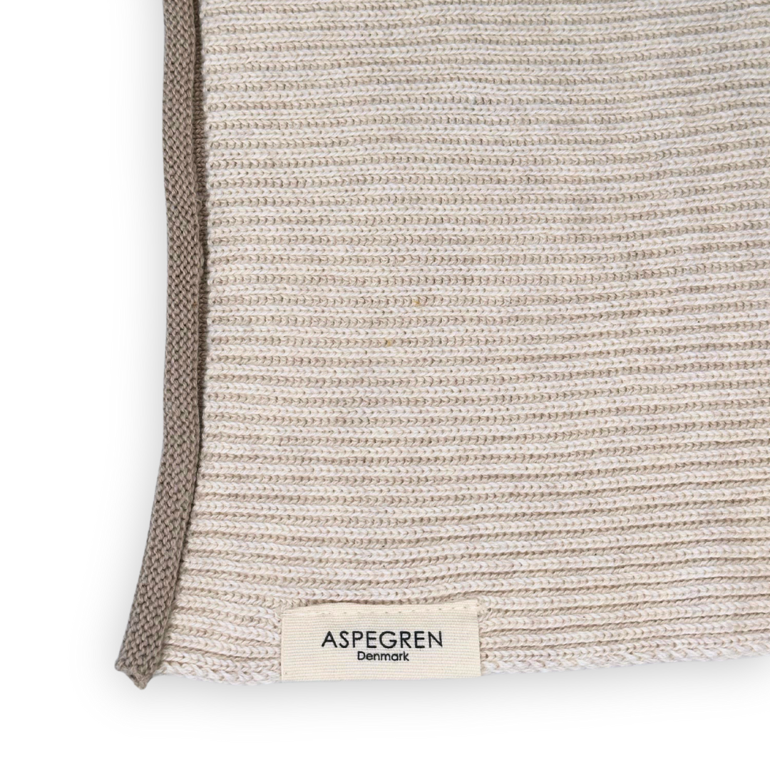 Aspegren Denmark – Engroshandel Køkkenhåndklæde – Opvaskeklud i økologisk bomuld - Strikket ripple i birkefarve8