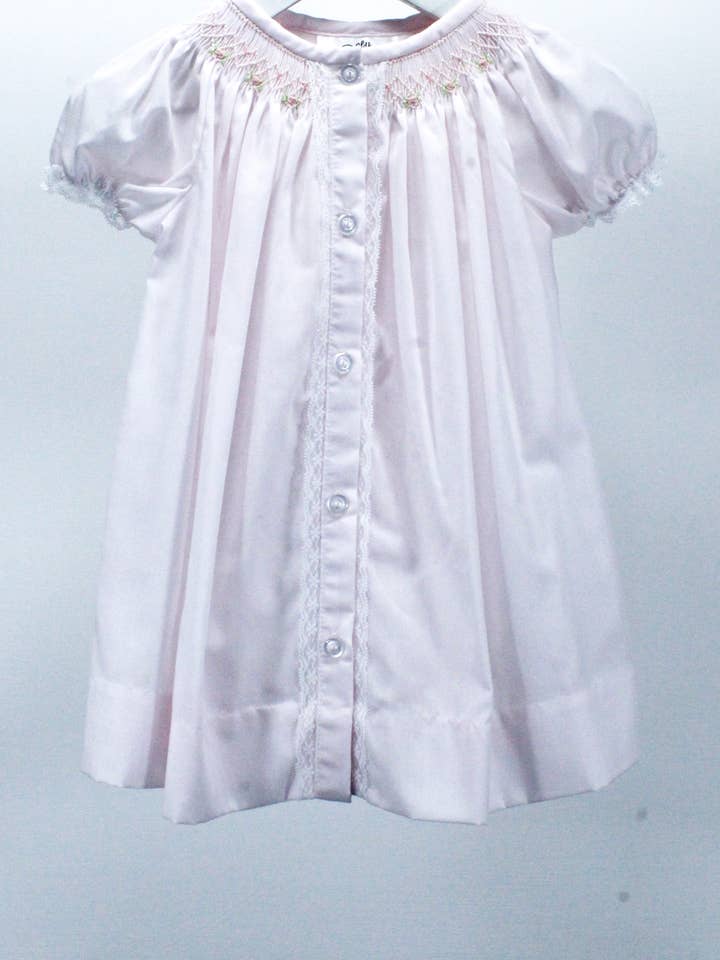 Pink Geometric Flowers Sophia Dress Classic for wholesale by Baby Blessings Clothing