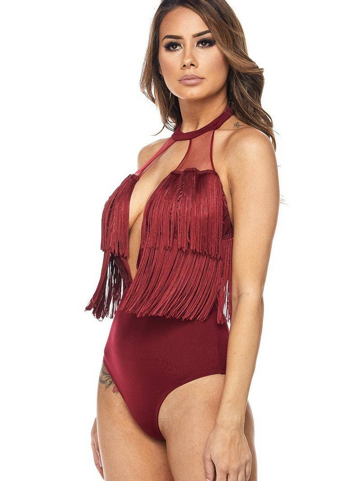 Rouge Body glamour à franges rouge Slay en vente sur Faire