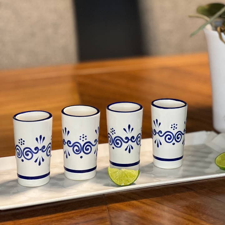 Tequila Gifts Set of 4 Shot Glasses, Made in Mexico, for wholesale by VILLA 318