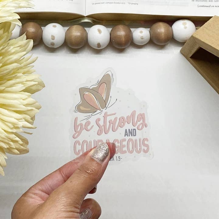 Inspirational Butterfly Clear Bible Verse Sticker for wholesale by Dear Bold Believer