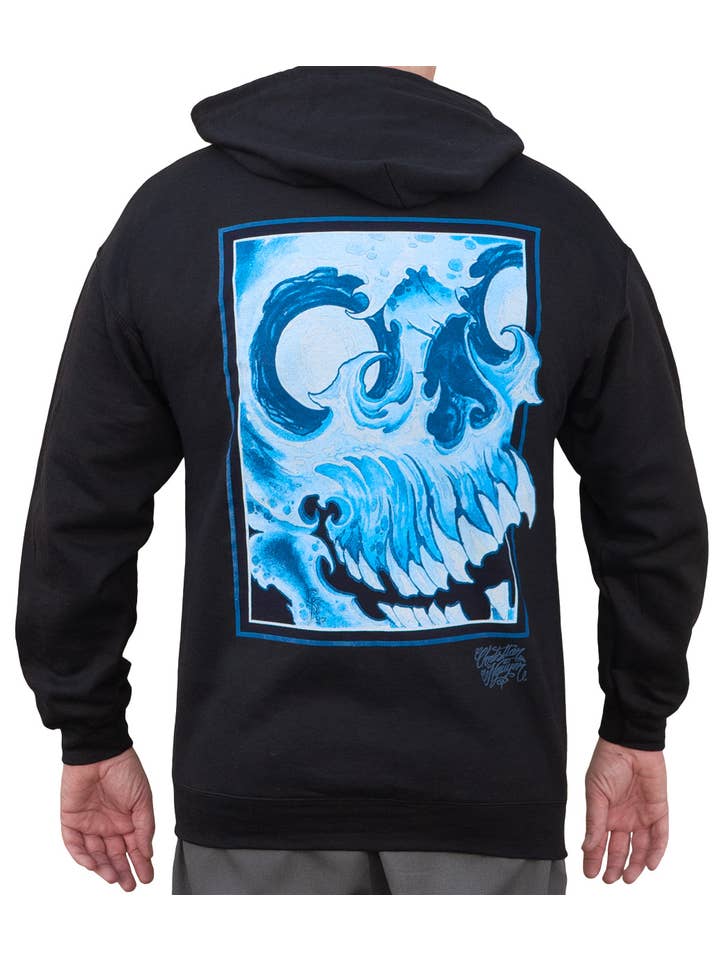 Black Nguyen Skull - Men's Zip Graphic Hoodie for wholesale on Faire