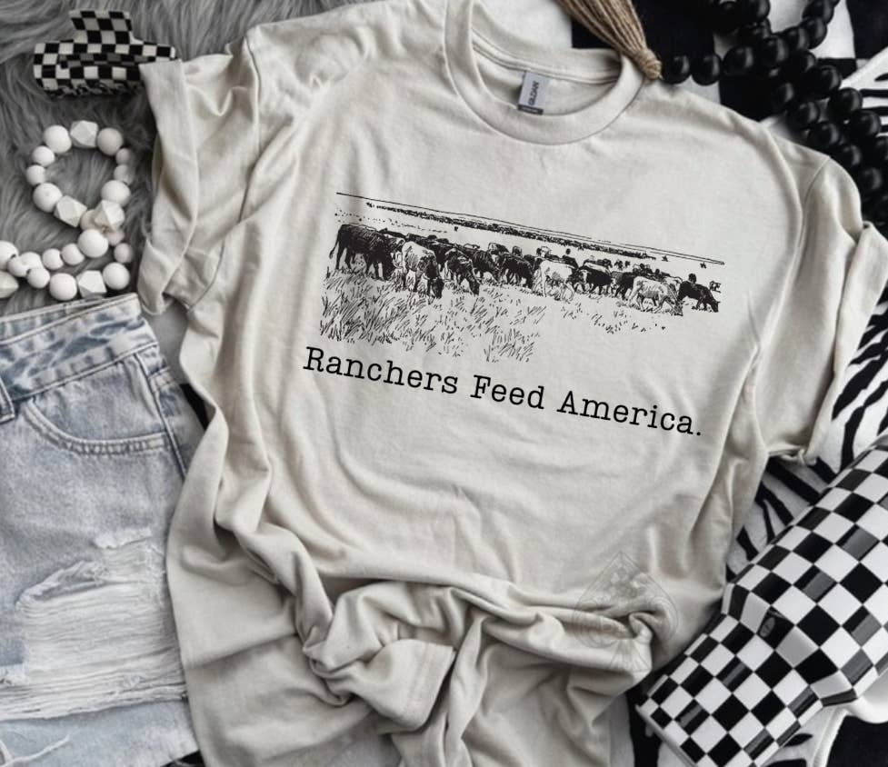 The Branded Blue Roan – Engroshandel Grafisk Sweatshirt - Dame – Ranchers Feed America Grafisk T-shirt & Crew1