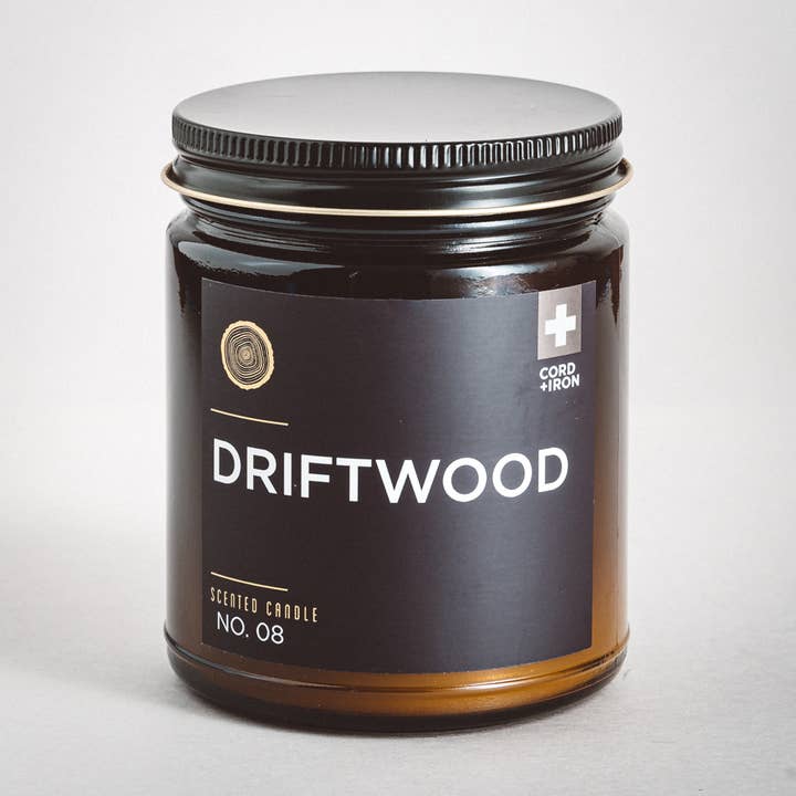 Driftwood Soy Candle - Amber Jar for wholesale by Cord & Iron