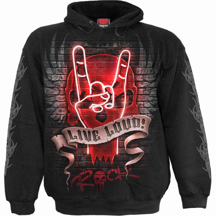 LIVE LOUD - Hoody Black for wholesale by Spiral