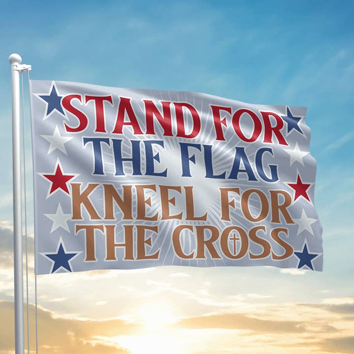 Stand for the Flag Kneel for the Cross Flag for wholesale by I Love My Freedom