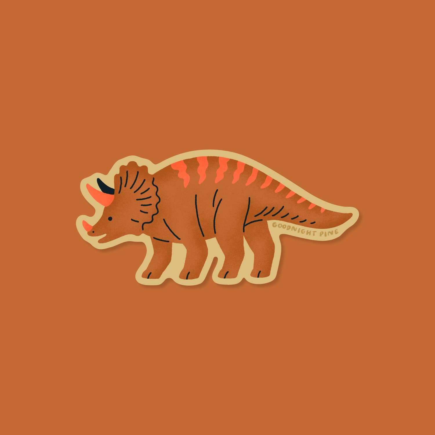 Goodnight Pine - Wholesale Sticker - Triceratops Sticker