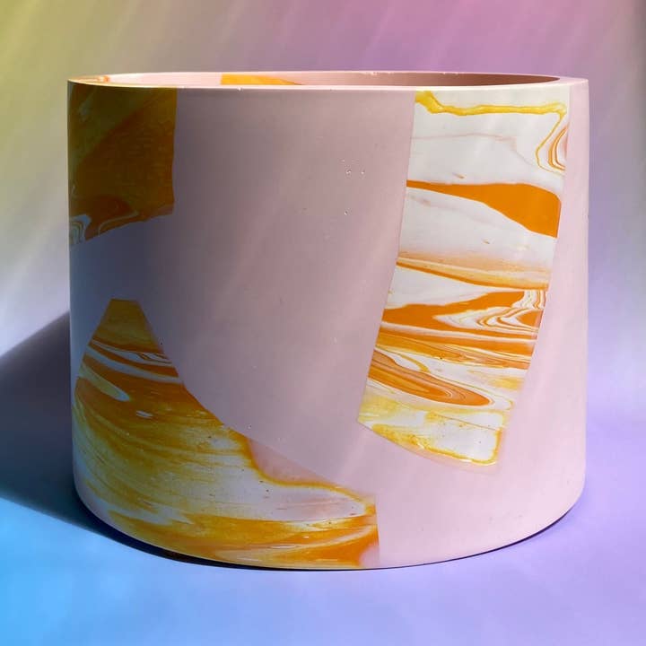 Baby Pink/Solero Chunky Terrazzo Large Plant Pot for wholesale by Proper Vacant