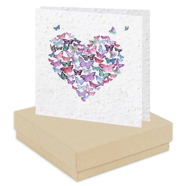 Butterfly Silver Earrings – Sterling Silver Studs With Plantable Seed Card Gift for wholesale by Crumble & Core