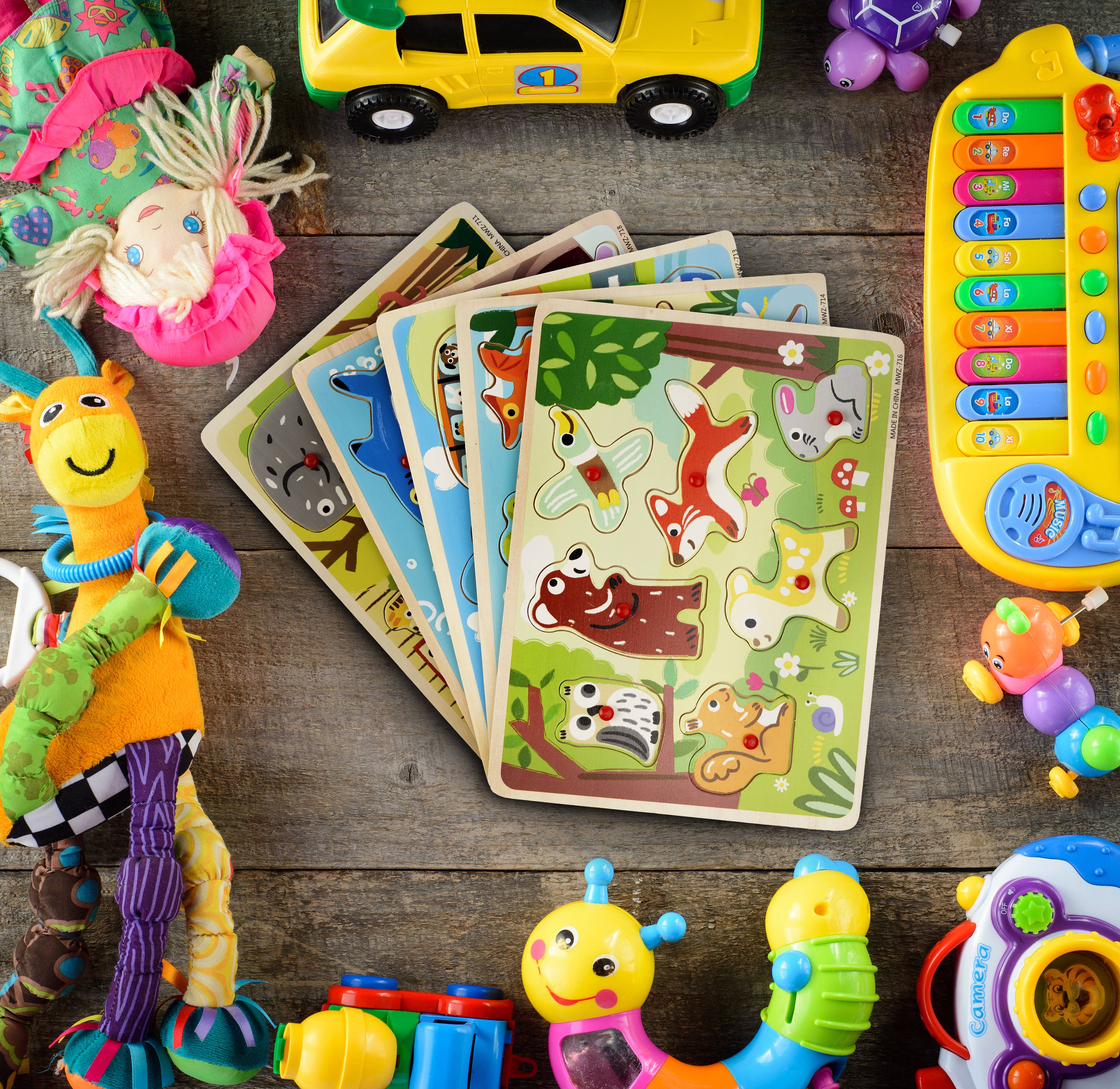 The Twiddlers - Wholesale Puzzle - Kids - 5 Wooden Jigsaw Puzzles made from Premium Wood, Great Early5