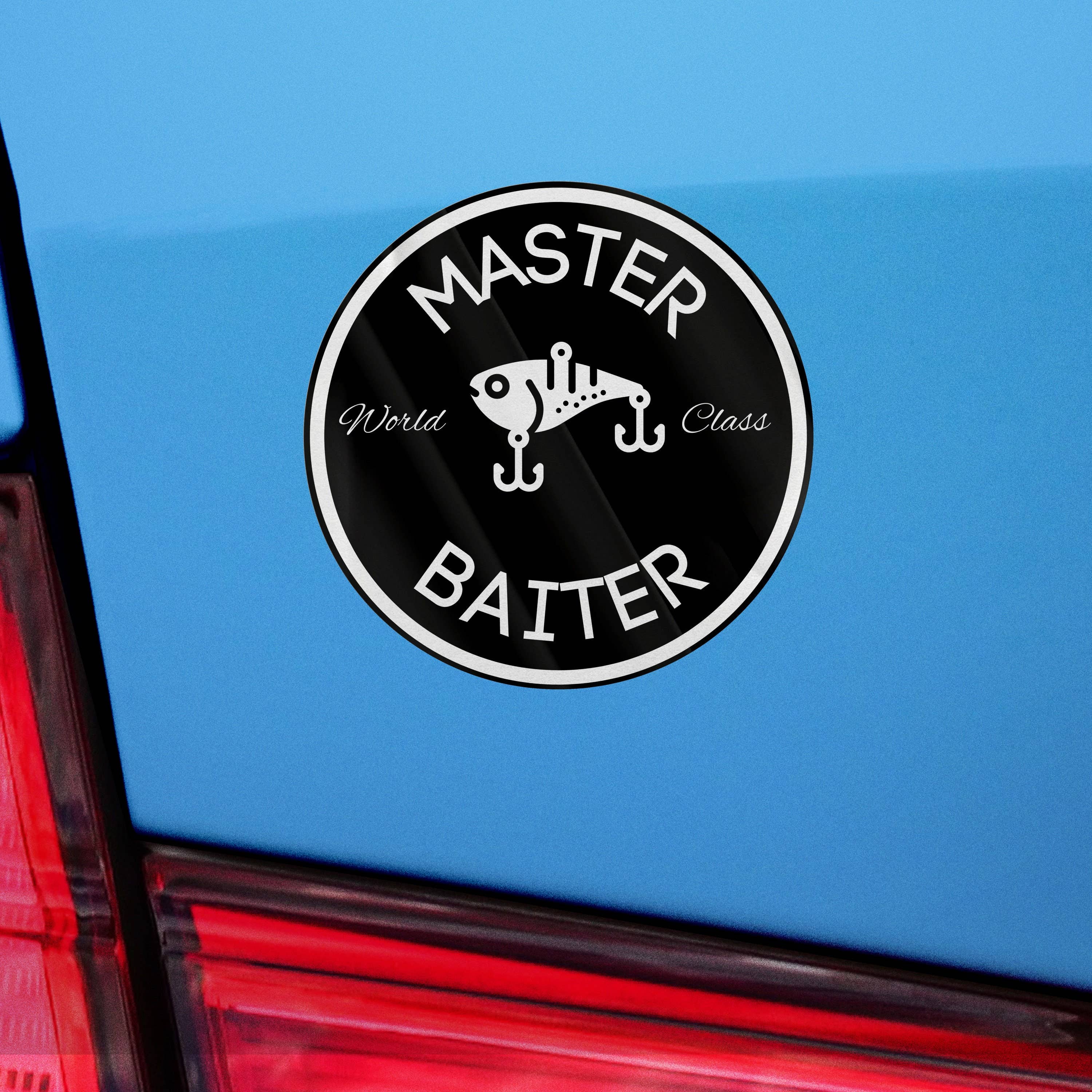 Sticker Bull - Venta al por mayor Pegatina - Pegatina Master Baiter de clase mundial, pegatina de cebo para nadar, pegatina de meme, divertida pegatina de vinilo impermeable para portátil, coche, pegatina Hydroflask6