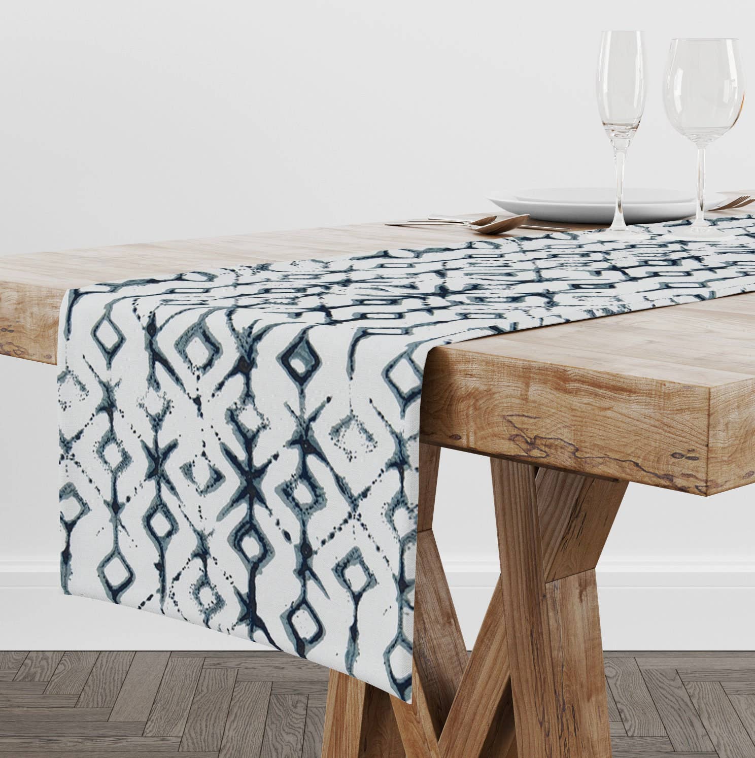 Blue Haven Decor - Vendita all'ingrosso Runner - Runner da tavolo blu indaco per arredamento da tavola0