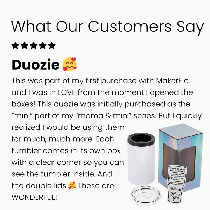 MakerFlo - Wholesale Insulated mug/tumbler - 12oz Thick Sublimation Duozie14