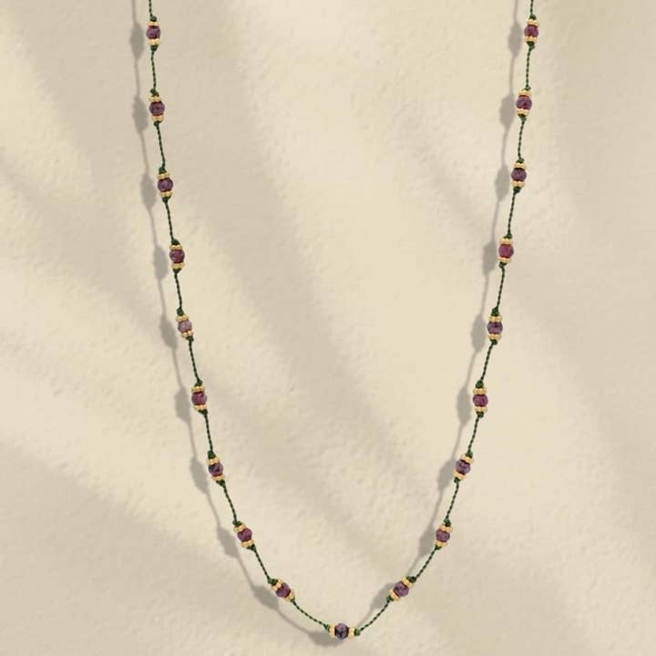 Tikhi Rose Rodochrosite/Olive 23 women's necklace for wholesale by LOetMA