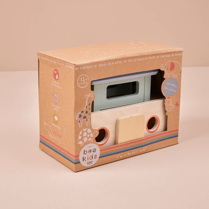 Just Bee Kids - Wholesale Wood Toy - Kids - Just Bee Kids Wooden Noah's Ark Sorter Toy (FSC)