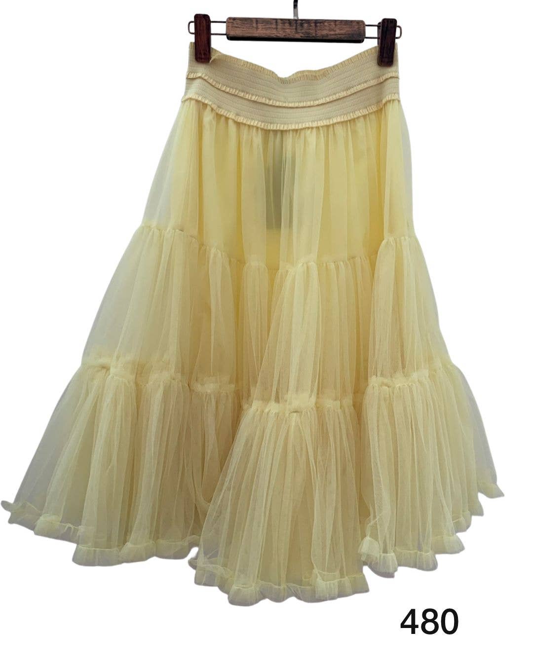 Invitadissimas - Wholesale Skirt - Women's - Pompous tulle midi skirt J87511