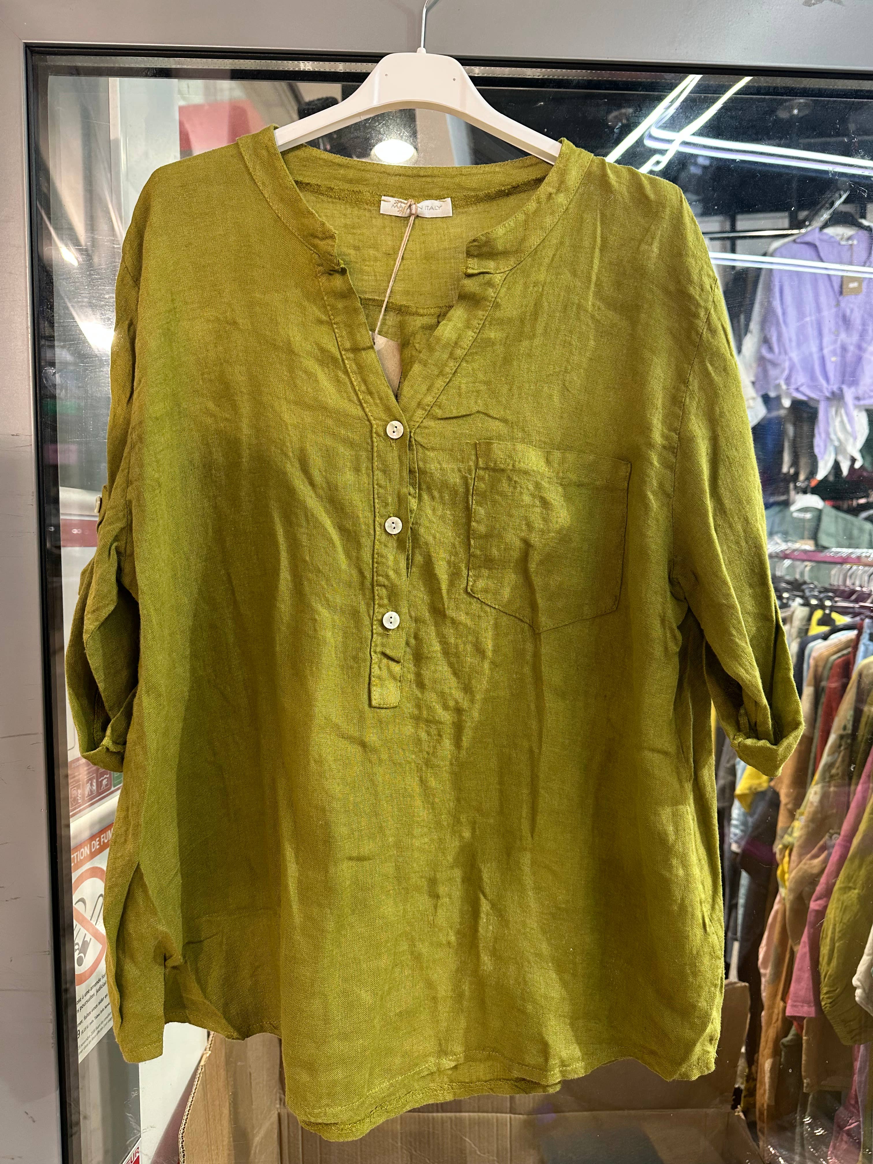 LÉA & LUC – wholesale Buttoned-down shirt – Women's – 100% Linen Blouse REF. 636739