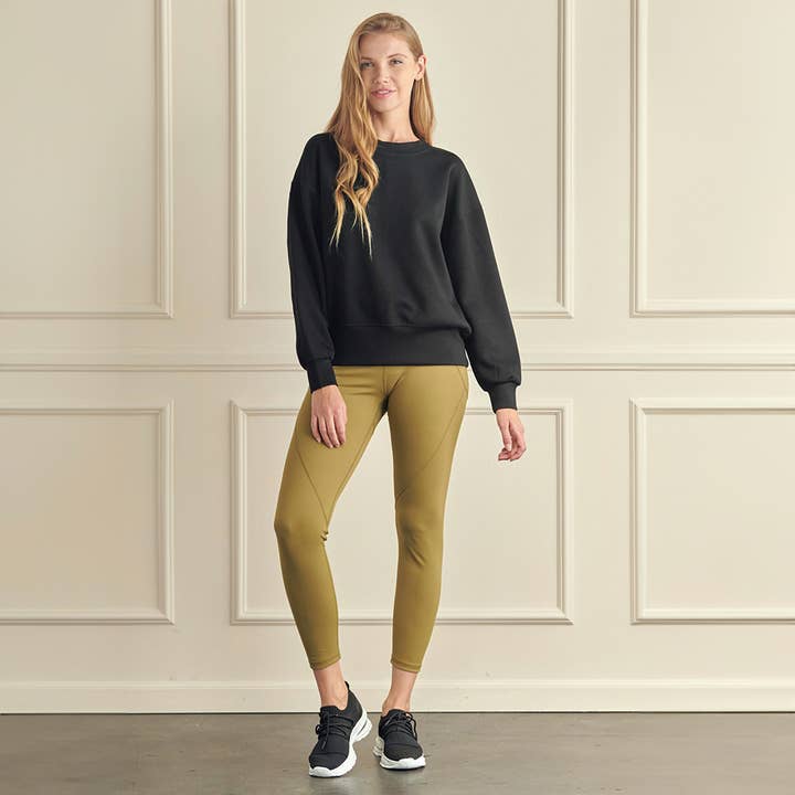 Sensibling Corp. - Wholesale Sweatshirt - Women's - Womens Solid Crewneck Scuba Sweatshirt5