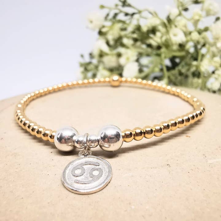 Goldperlenarmband Krebs Zodiac für den Großhandel von Sophellie Jewellery