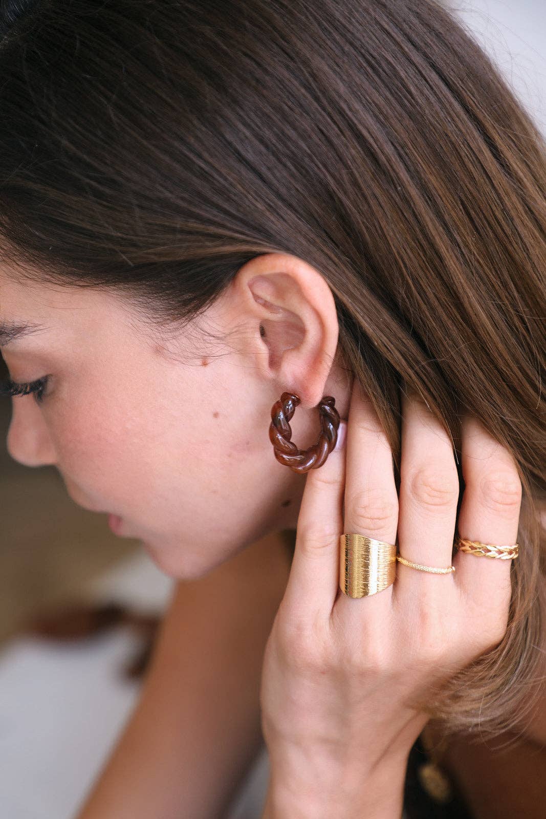 Waekura - Wholesale Hoop Earrings - Roma Earrings - Chocolate1