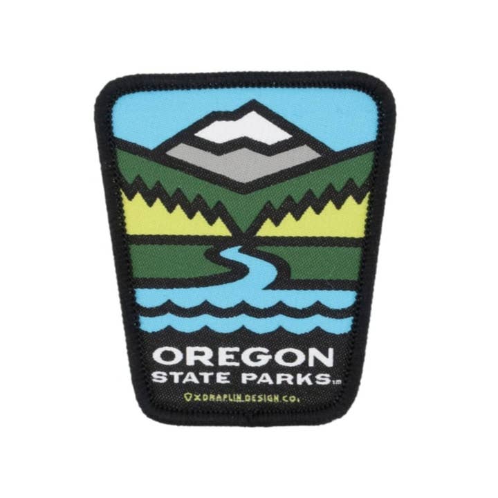 Oregon State Parks x Draplin Design Co, 2.5" Iron-on Patch for wholesale by Patchmarks
