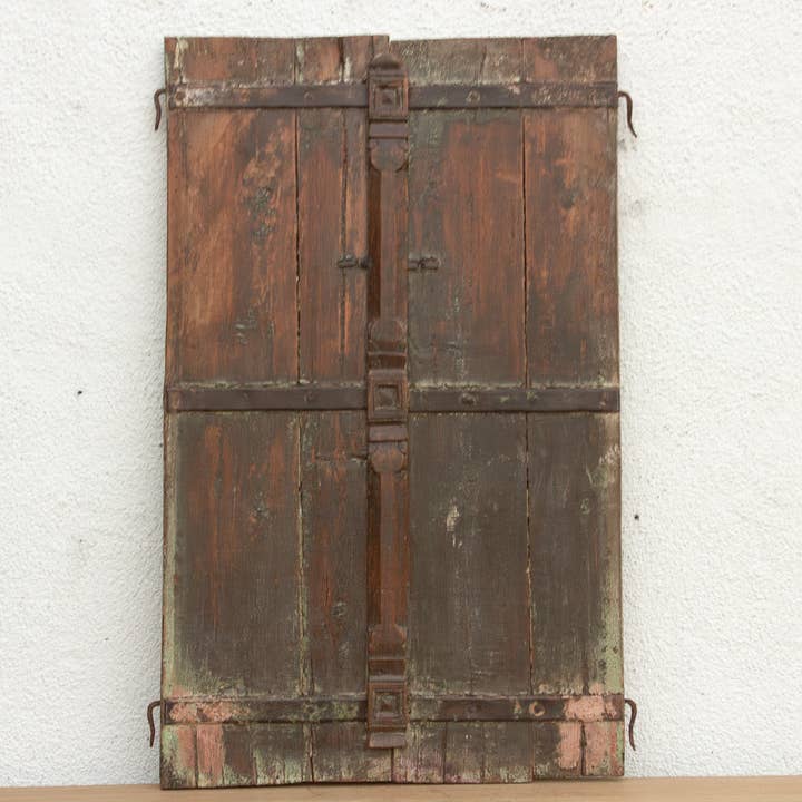 De-cor - Wholesale Wall Accent - 19th Century Rustic Indian Teak Window/Wall Art1