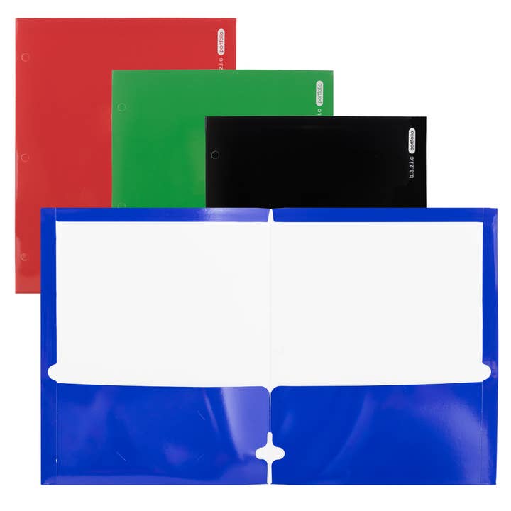2-Pockets Portfolios – Laminated Classic Glossy Color for wholesale by BAZIC Products