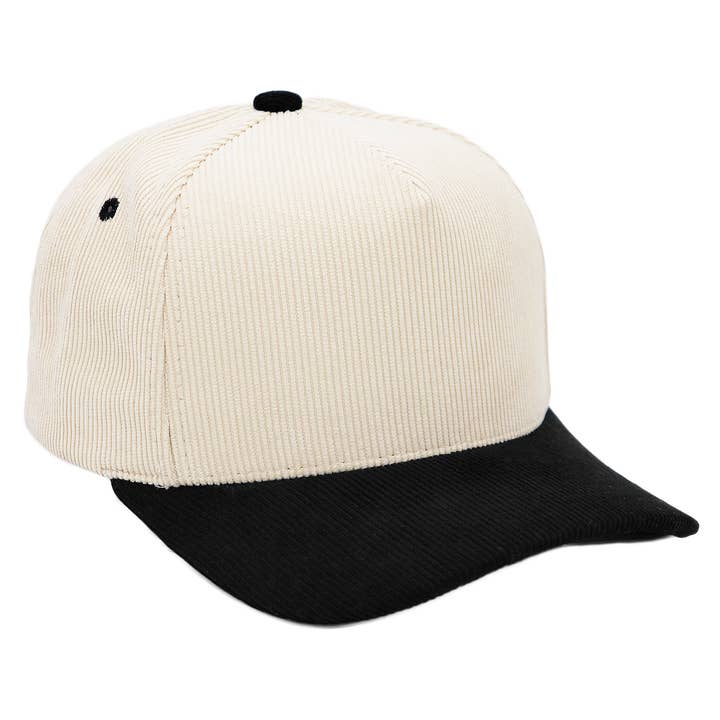 Cap Zone - Wholesale Baseball Cap - Unisex - Premium Corduroy Beige Upper Baseball Cap