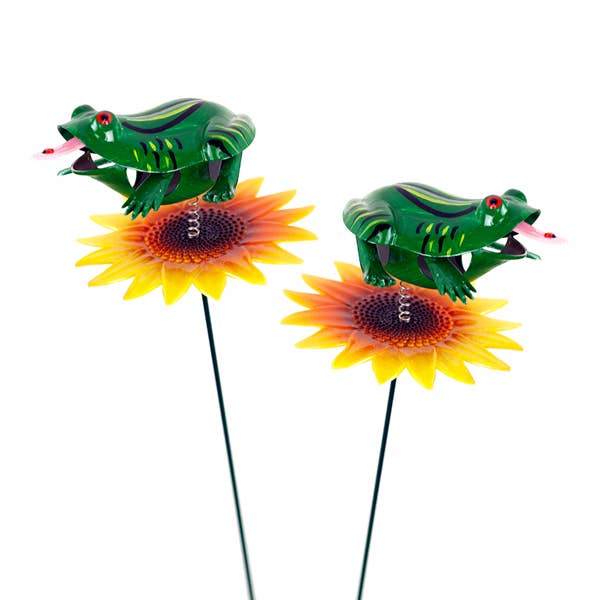 Small Bobble Frog Plant Stick for wholesale by Land & Sea