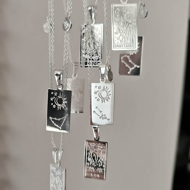Dorsya - Venta al por mayor Collares con colgantes/abalorios - Collar Capricornio ~ Constelación del Zodíaco en plata