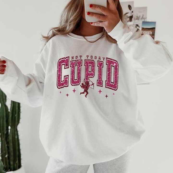 Valentines Sweatshirt, Graphic Apparel, Trendy, Glitter for wholesale by Bash