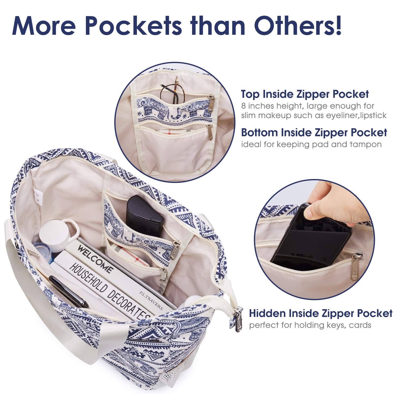 wandf - Wholesale Beach Bag - WANDF Water-resistant Beach Shoulder Tote Bag for Women10